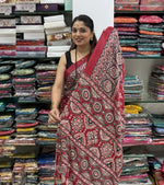 Ajrak mirror saree S050