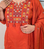 Rust Cotton Dress D014