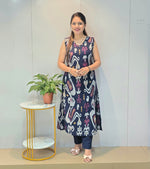 Ikkat Print Cordset Blue