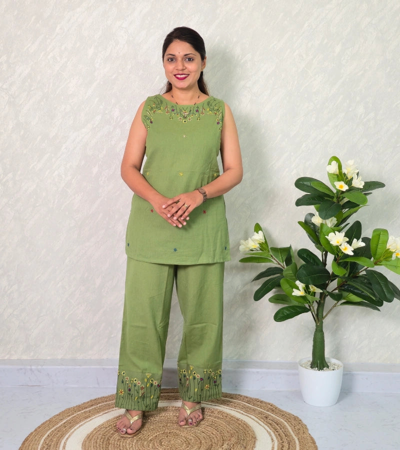 Parrot Green Short Co-ord Set C006