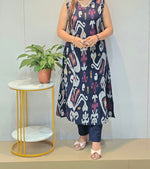 Ikkat Print Cordset Blue