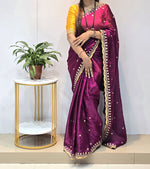 Designer saree contrast blouse