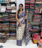 Ajrak mirror saree S050