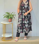 Ikkat Print Cordset Black