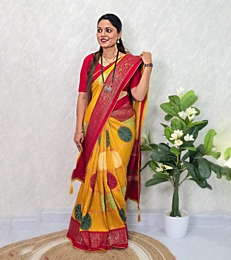 Crush bandhej saree S014